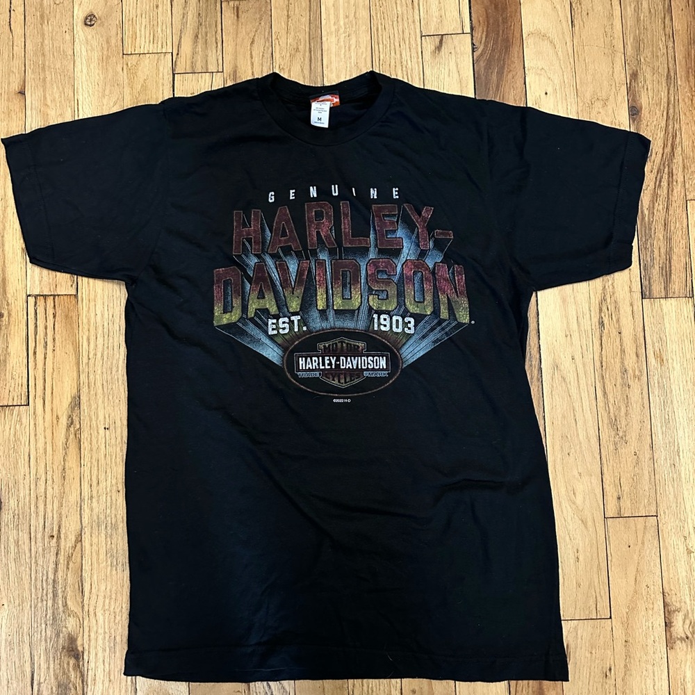 Vintage style Harley-Davidson Black Graphic T-Shirt size Medium